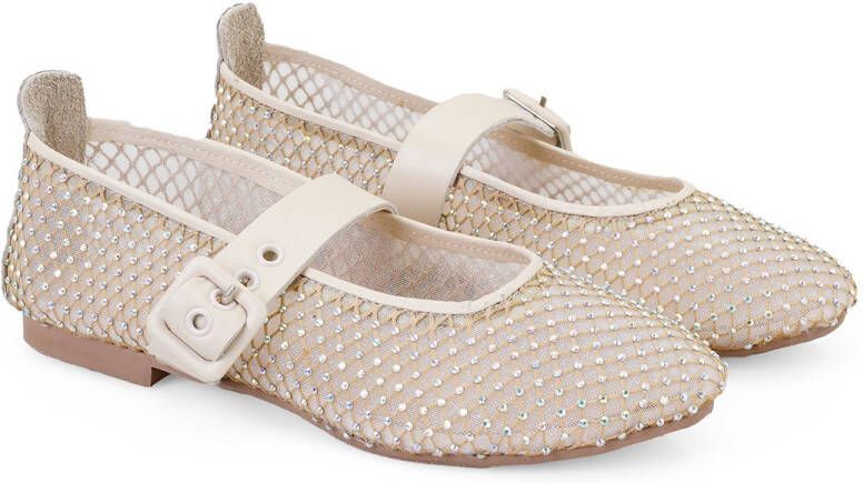 DESA Ballerina's Canvas Beige Vrouwen Schoenpunt: Ronde