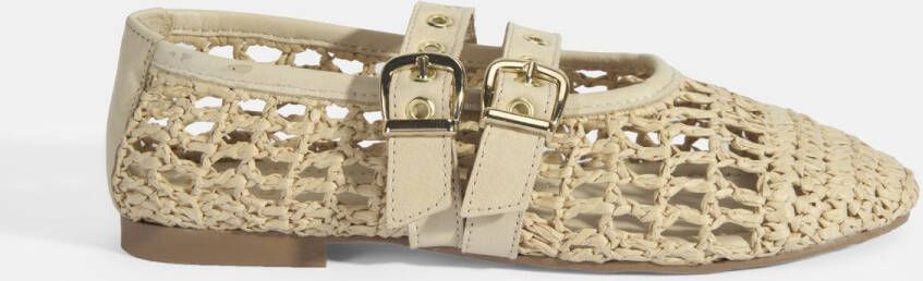 DESA Ballerina's Canvas Beige Vrouwen Schoenpunt: Nez rond