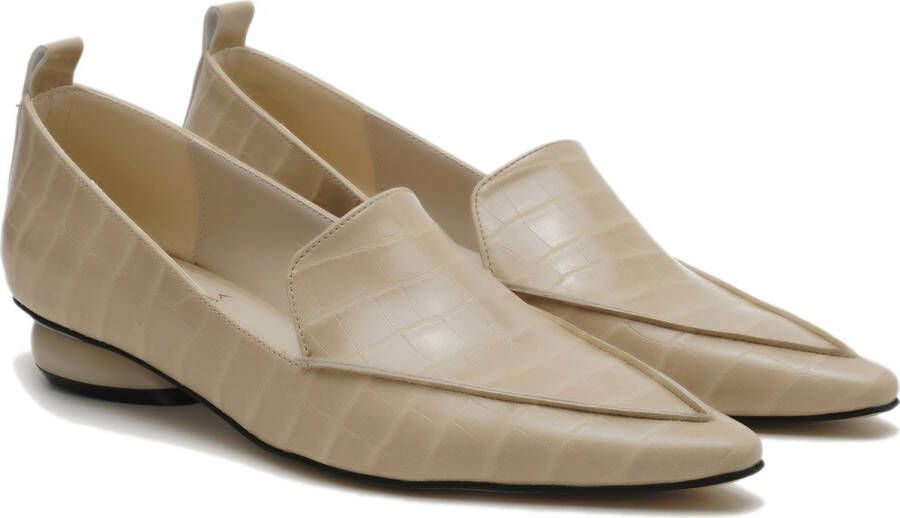 DESA Ballerina's Imitatieleer Beige Vrouwen Schoenpunt: Nez pointu