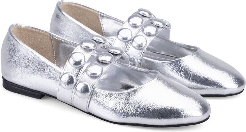 DESA Ballerina's Imitatieleer Zilver Vrouwen Schoenpunt: Nez rond