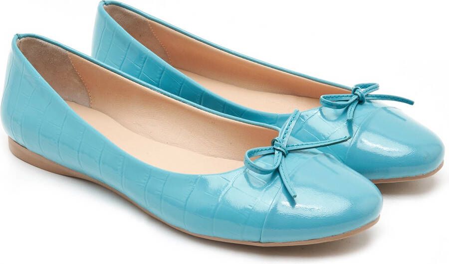 DESA Ballerina's Leer Blauw Vrouwen Schoenpunt: Nez rond