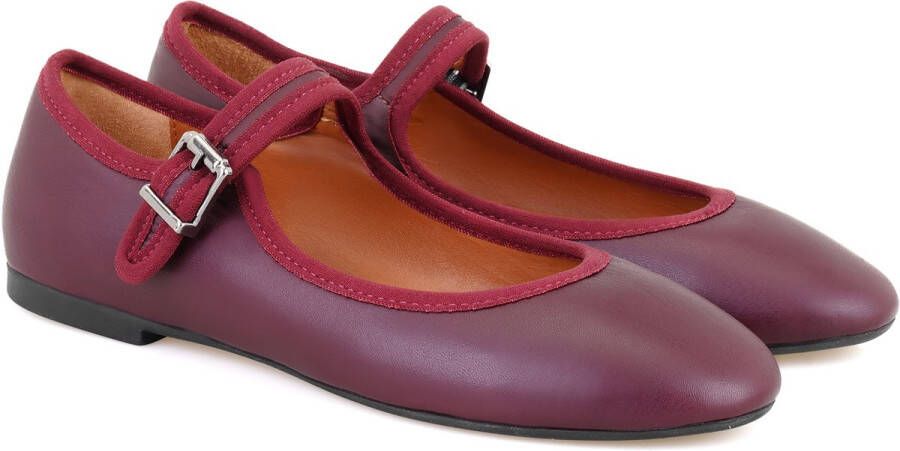 DESA Ballerina's Leer Bordeaux Vrouwen Schoenpunt