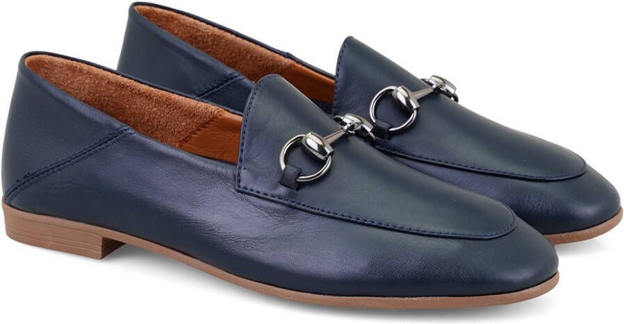 DESA Ballerina's Leer Donkerblauw Vrouwen Schoenpunt: Nez rond