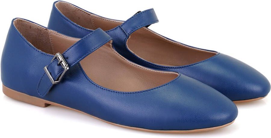 DESA Ballerina's Leer Donkerblauw Vrouwen Schoenpunt: Nez rond