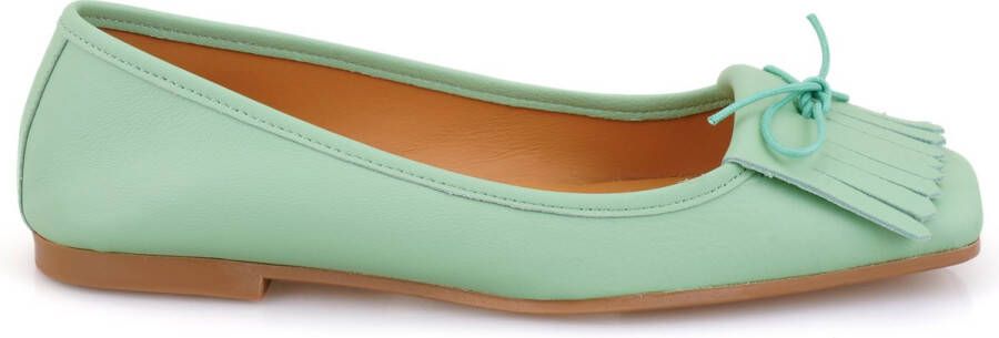 DESA Ballerina's Leer Groen Vrouwen Schoenpunt: Nez rond