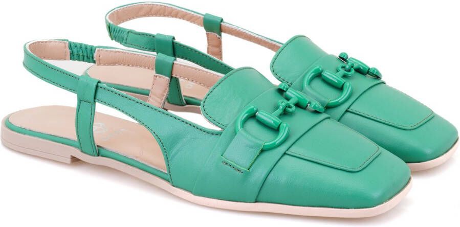 DESA Ballerina's Leer Groen Vrouwen Schoenpunt: Nez carré