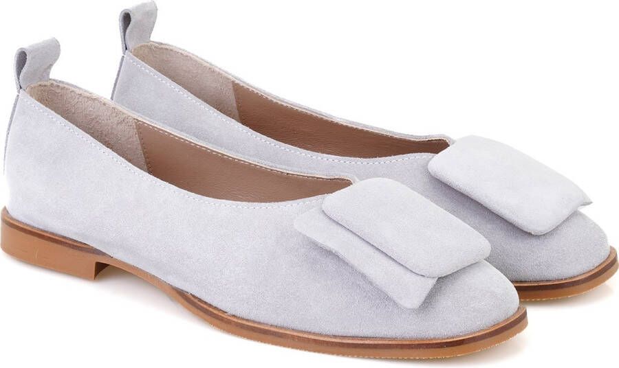 DESA Ballerina's Suède Grijs Vrouwen Schoenpunt: Nez rond