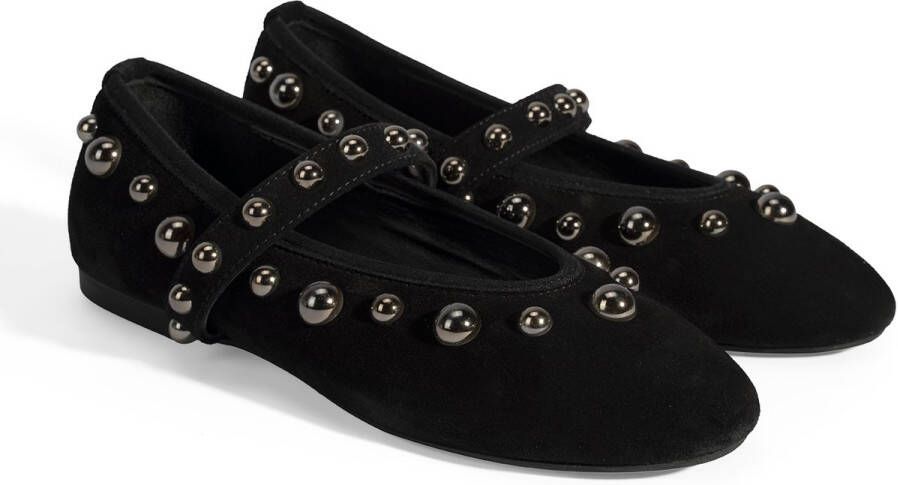 DESA Ballerina's Suède Zwart Vrouwen Schoenpunt: Ronde