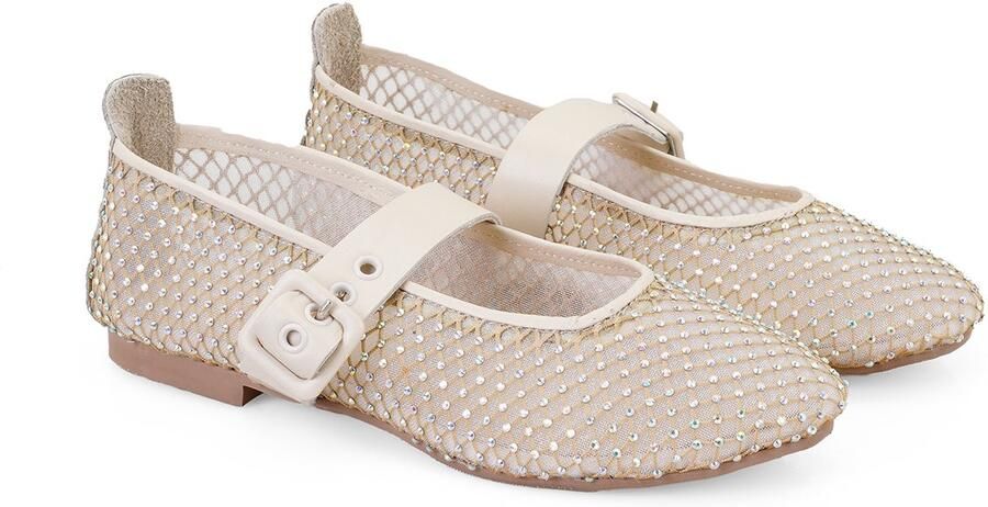 DESA Ballerina's Canvas Beige Vrouwen Schoenpunt: Ronde - Foto 2