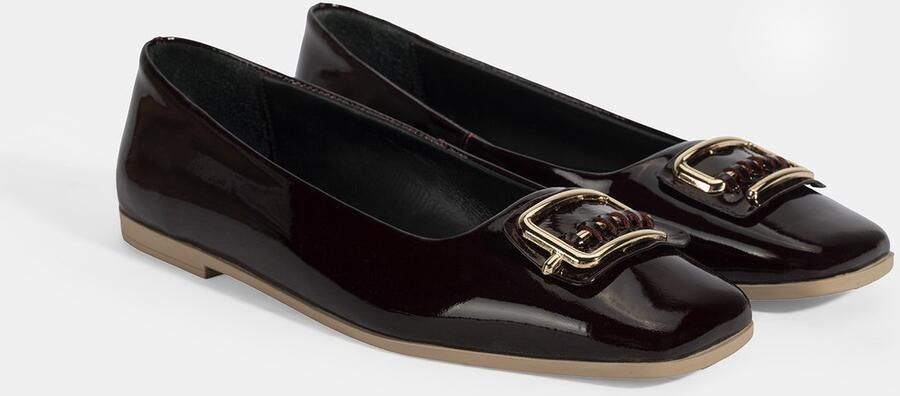 DESA Ballerina's Imitatieleer Bordeaux Vrouwen Schoenpunt: Vierkante