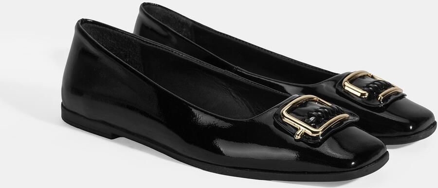 DESA Ballerina's Imitatieleer Zwart Vrouwen Schoenpunt: Vierkante