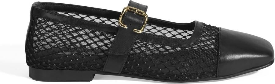 DESA Ballerina's Leer Zwart Vrouwen Schoenpunt: Nez carré