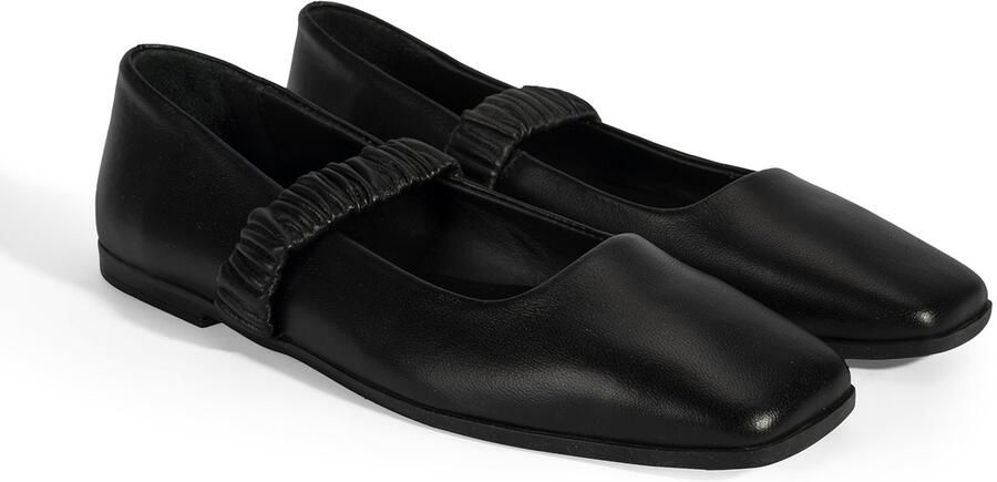 DESA Ballerina's Leer Zwart Vrouwen Schoenpunt: Vierkante