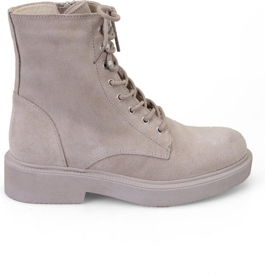 DESA Laarzen Leer Beige Vrouwen Schoenpunt: Nez rond