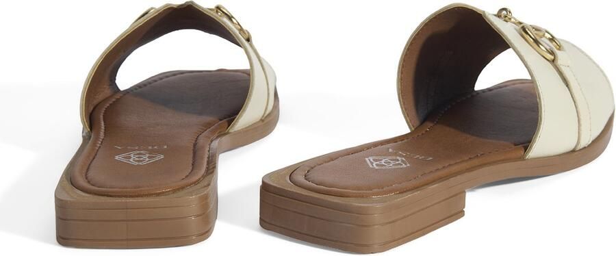 DESA Muiltje Leer Beige Vrouwen Schoenpunt: Open