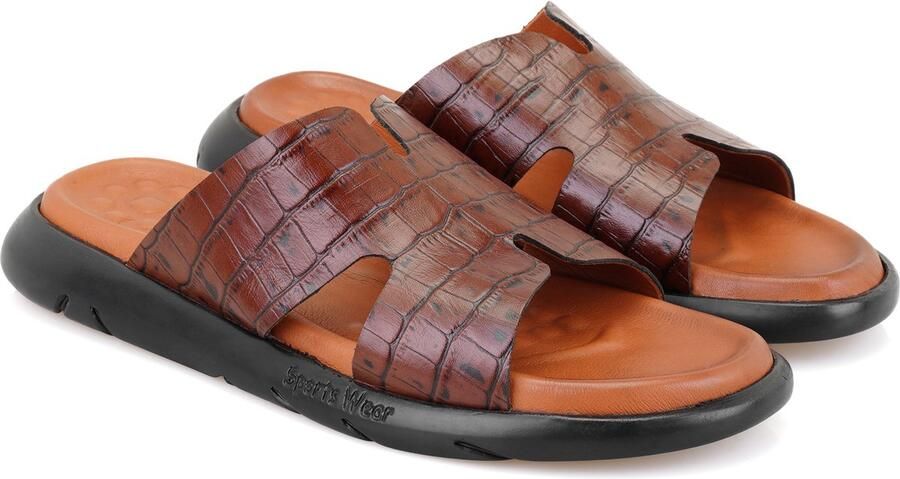 DESA Muiltje Leer Bruin Mannen Schoenpunt: Nez ouvert