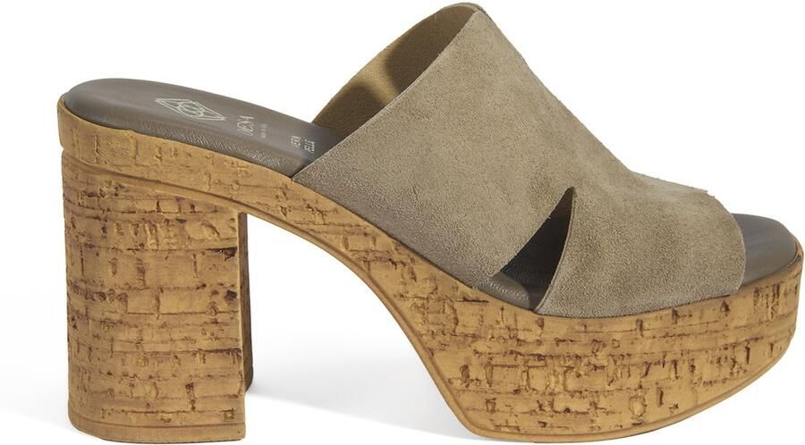 DESA Muiltje Suède lichtgrijs gevlekt Vrouwen Schoenpunt: Open