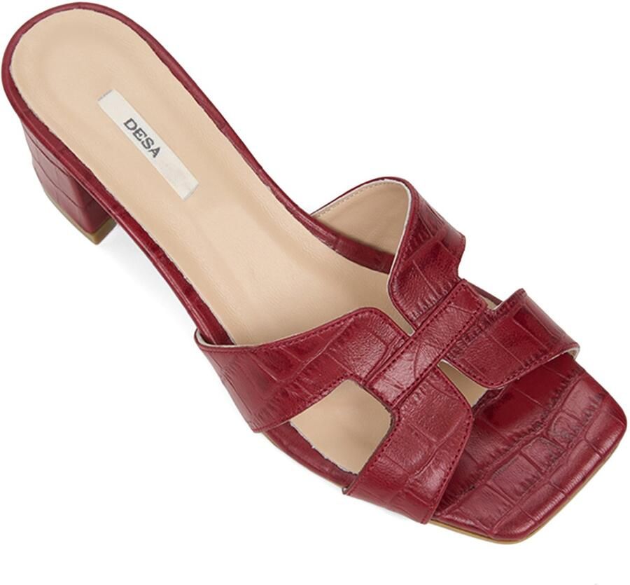 DESA Muiltje Suède Rood Vrouwen Schoenpunt: Open