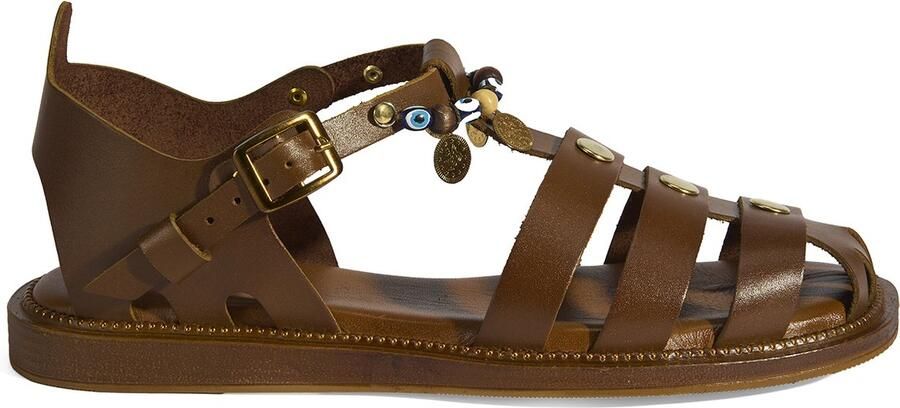 DESA Sandalen Leer Bruin Vrouwen Schoenpunt: Nez ouvert