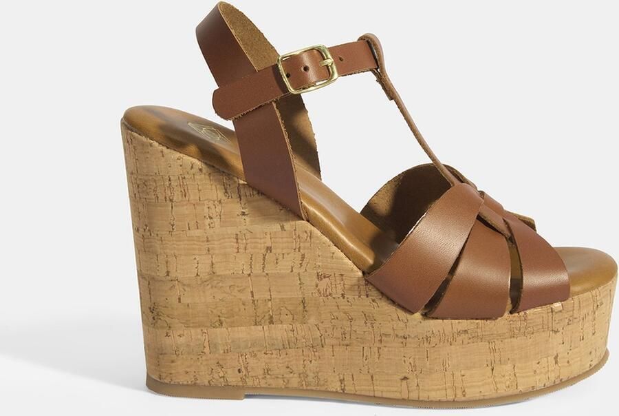 DESA Sandalen Leer Bruin Vrouwen Schoenpunt: Nez ouvert