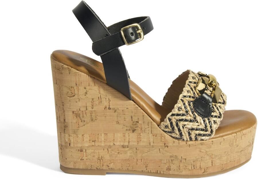 DESA Sandalen Leer Zwart Vrouwen Schoenpunt: Nez ouvert