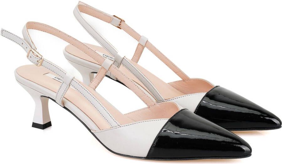 DESA Hakken Imitatieleer Zwart || Beige Vrouwen Schoenpunt: Puntige