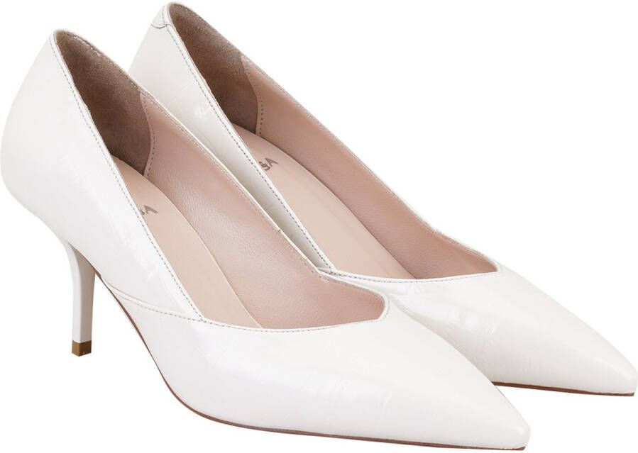 DESA Hakken Leer Beige Vrouwen Schoenpunt: Nez pointu