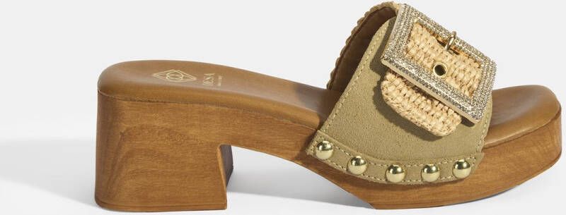 DESA Muiltje Canvas Beige Vrouwen Schoenpunt: Nez ouvert