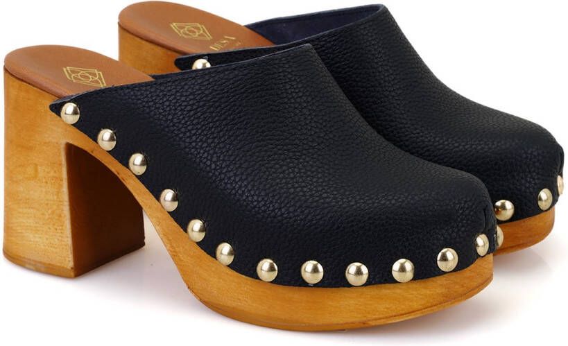 DESA Pantoffels Canvas Zwart Vrouwen Schoenpunt: Ronde