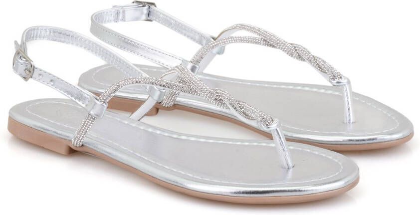 DESA Pantoffels Imitatieleer Zilver Vrouwen