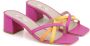 DESA Pantoffels Leer Multicolor Vrouwen Schoenpunt: Vierkante - Thumbnail 1