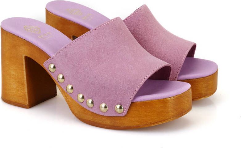 DESA Pantoffels Suède Lila Vrouwen Schoenpunt: Open
