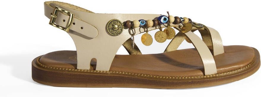 DESA Sandalen Leer Beige Vrouwen Schoenpunt: Nez ouvert