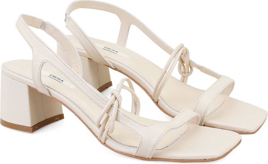DESA Sandalen Leer Beige Vrouwen Schoenpunt: Open