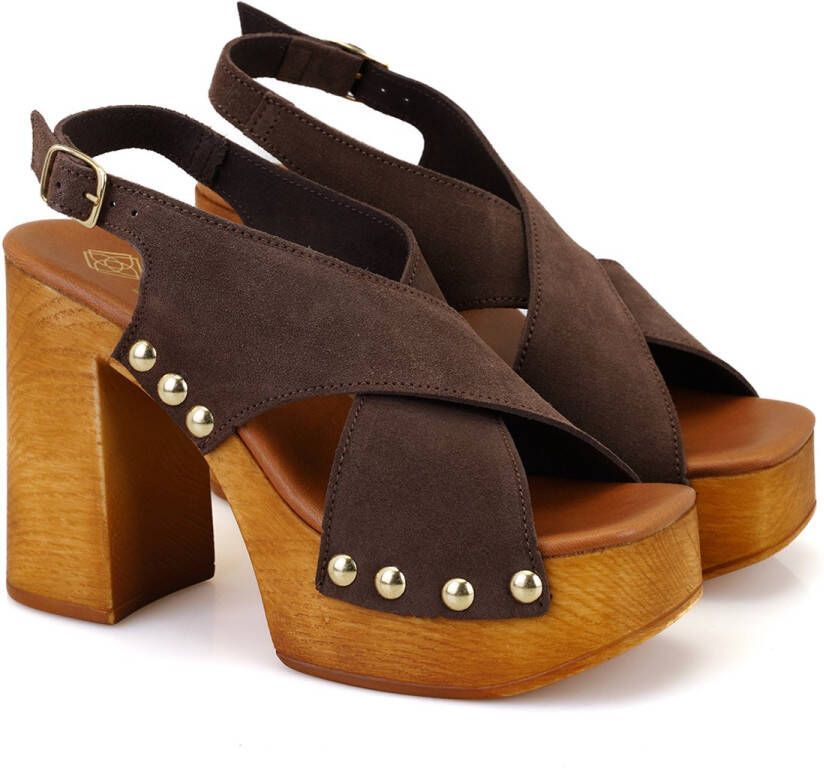 DESA Sandalen Leer Bruin Vrouwen