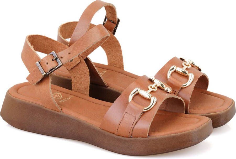 DESA Sandalen Leer Bruin Vrouwen