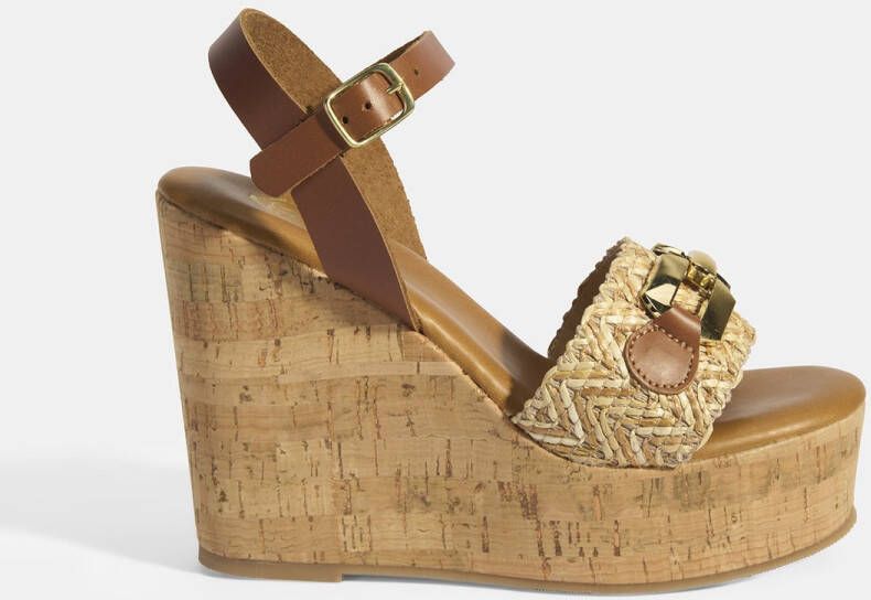 DESA Sandalen Leer Bruin Vrouwen Schoenpunt: Nez ouvert