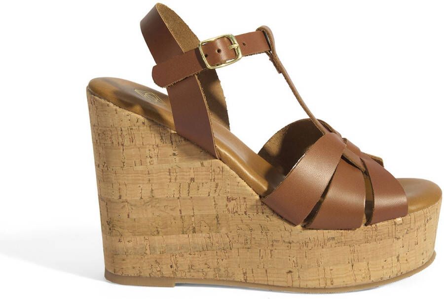 DESA Sandalen Leer Bruin Vrouwen Schoenpunt: Nez ouvert