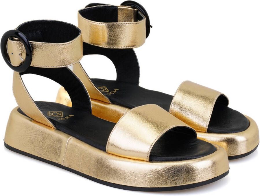 DESA Sandalen Leer Goud Vrouwen Schoenpunt: Nez rond