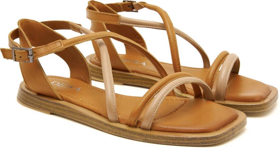 DESA Sandalen Leer Nude || Bruin Vrouwen Schoenpunt: Nez ouvert