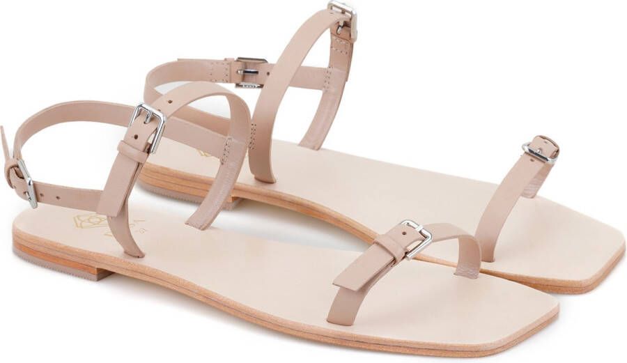 DESA Sandalen Leer Nude Vrouwen Schoenpunt: Nez ouvert