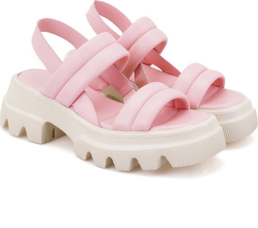 DESA Sandalen Leer Roze Vrouwen Schoenpunt: Ronde