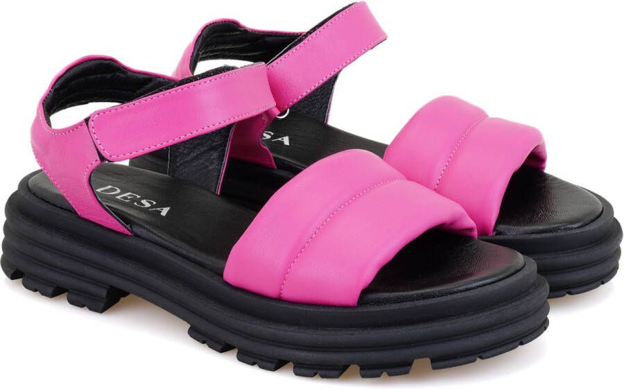DESA Sandalen Leer Roze Vrouwen Schoenpunt: Nez rond
