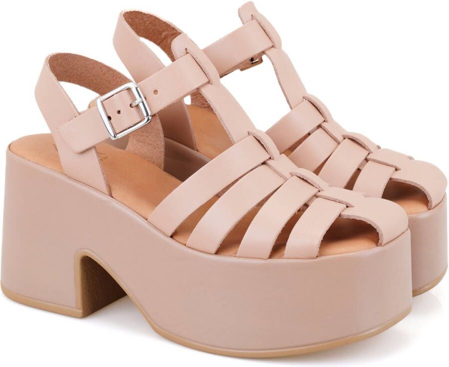 DESA Sandalen Leer Roze Vrouwen Schoenpunt: Nez ouvert