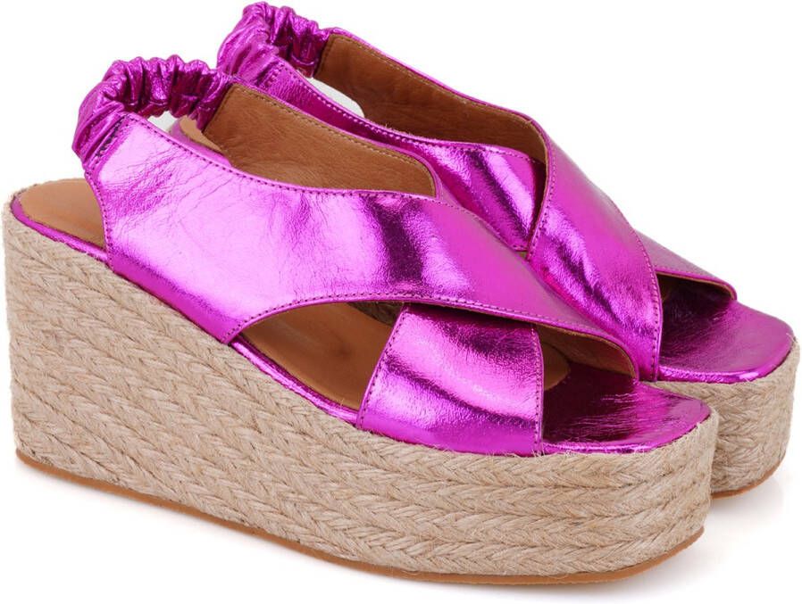 DESA Sandalen Leer Roze Vrouwen Schoenpunt: Nez carré