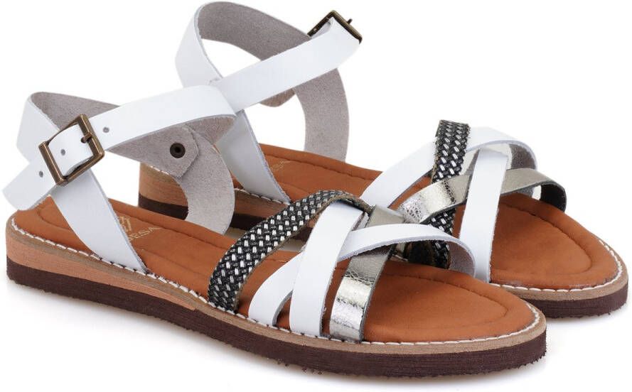 DESA Sandalen Leer Wit || Zilver Vrouwen Schoenpunt: Nez ouvert