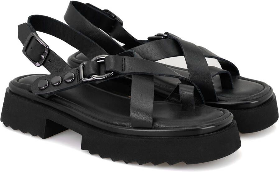 DESA Sandalen Leer Zwart Vrouwen