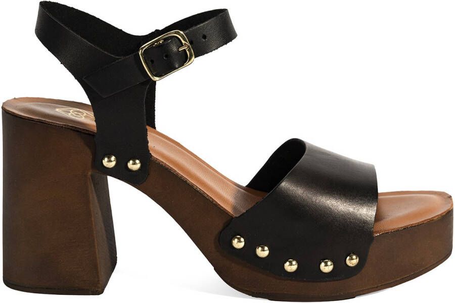 DESA Sandalen Leer Zwart Vrouwen Schoenpunt: Nez ouvert