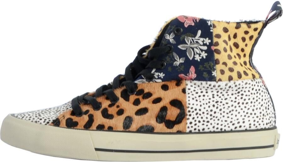 Desigual hoge sneakers met dierenprint beige