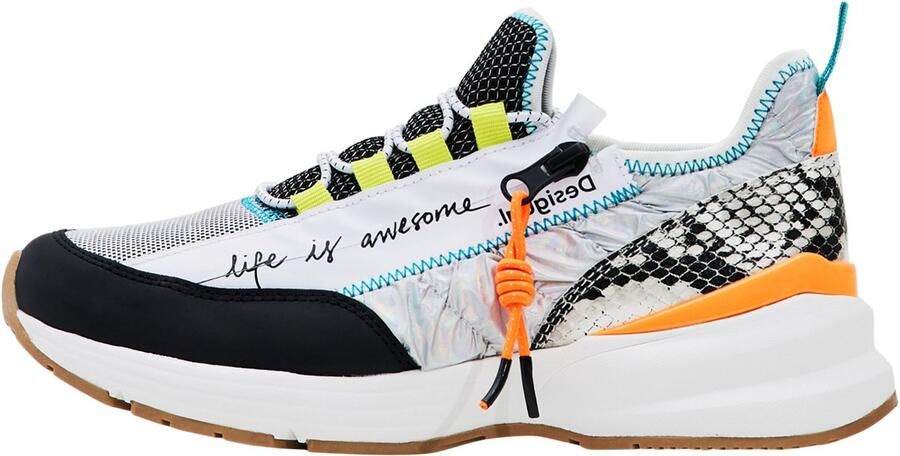 Desigual Moon Zipper Snake sneakers met veters - Foto 3